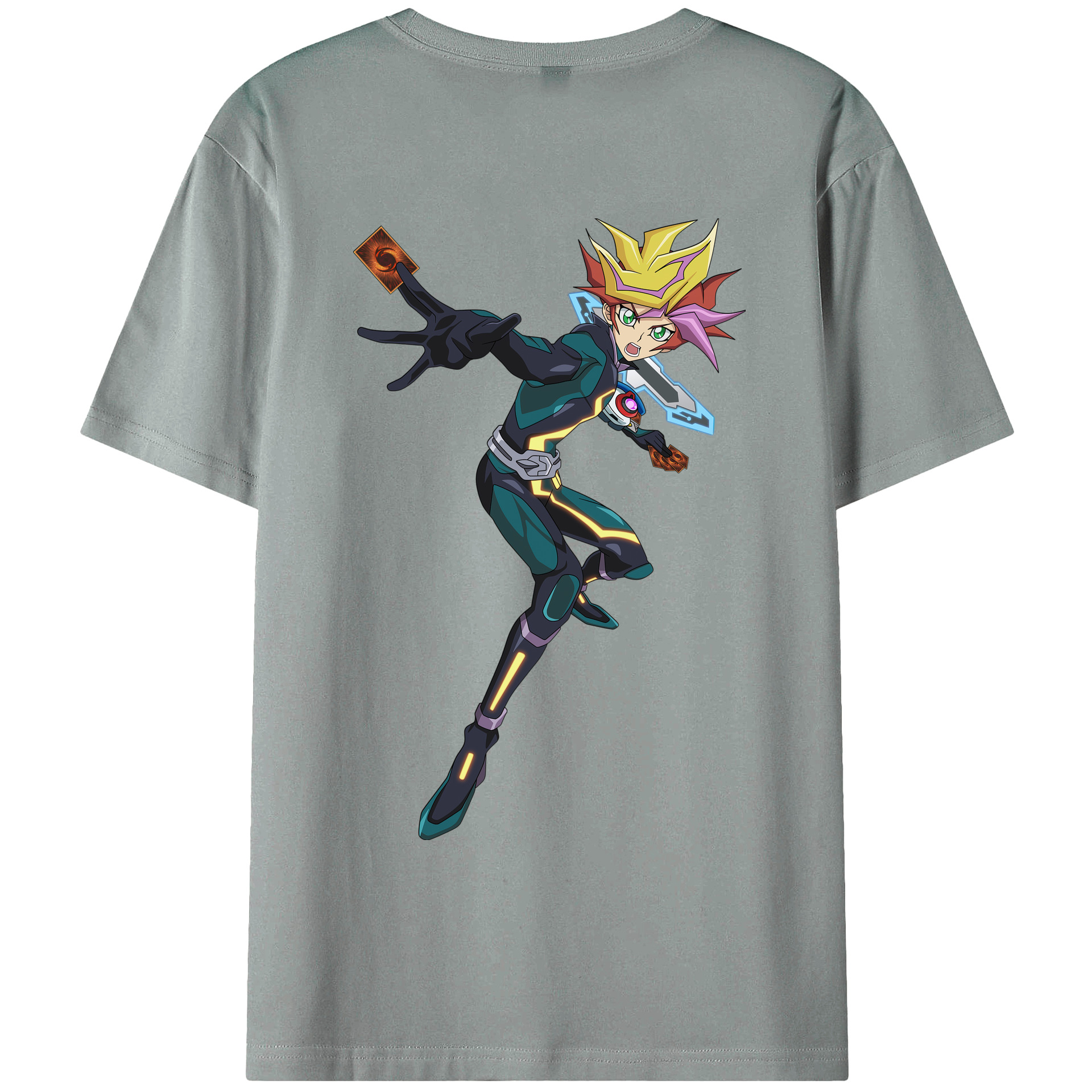 （画像用） 遊☆戯☆王 Yu-Gi-Oh! 綿100％ メンズ半袖Tシャツ（バックプリント） 通気性